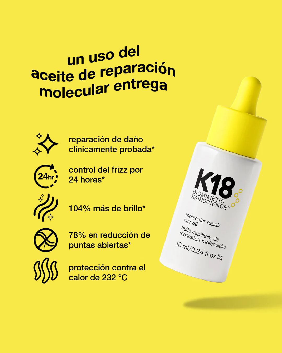 Aceite de Reparación Molecular K18 Versión Mini 10 ml
